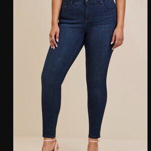 torrid plus size bombshell skinny jeans dark wash size 16 XT extra tall dark